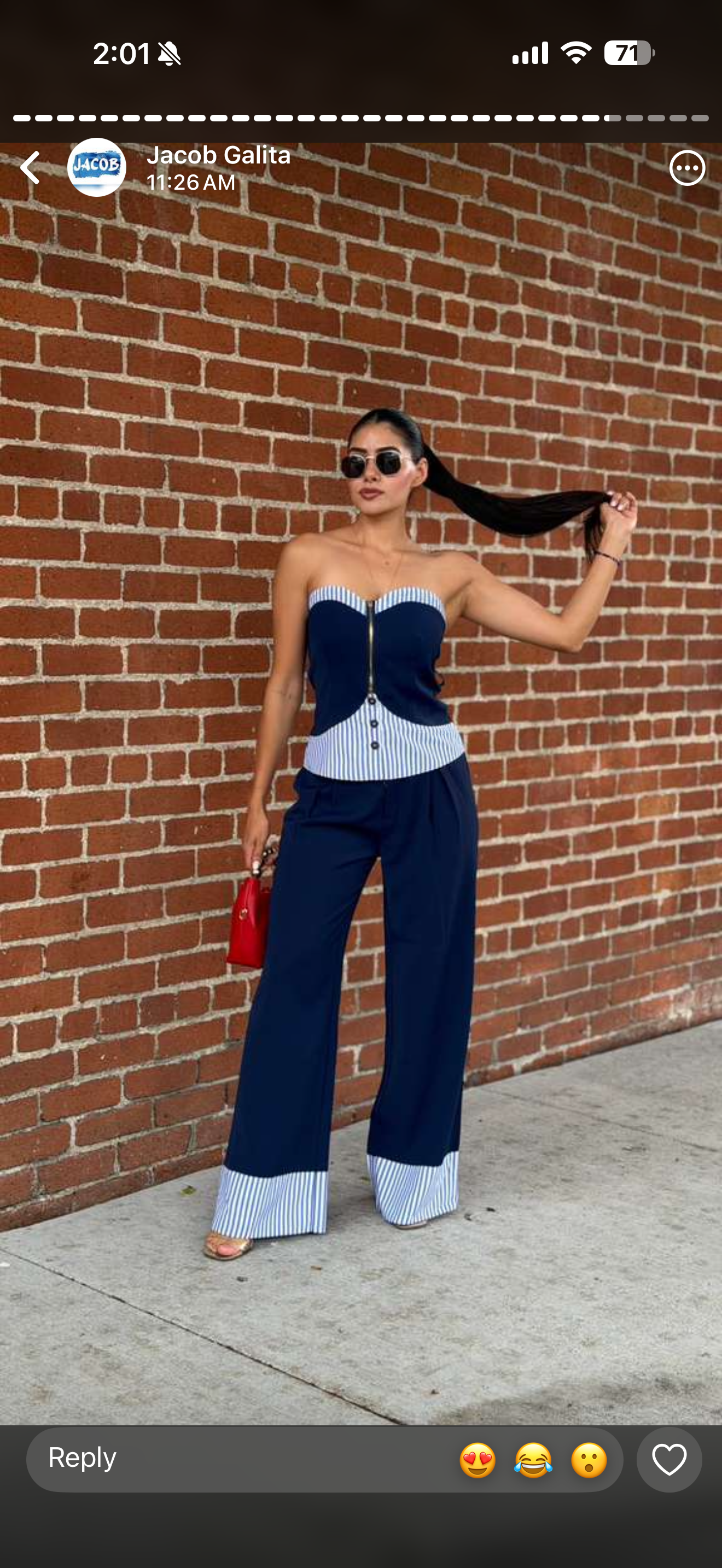 Denim stripe set