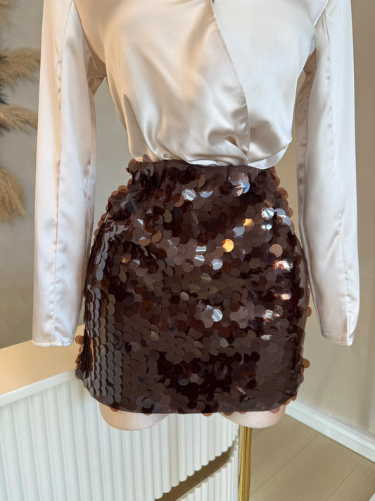 Sequin skirt (mocha brown)
