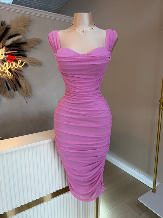 Over the moon midi dress (pink)
