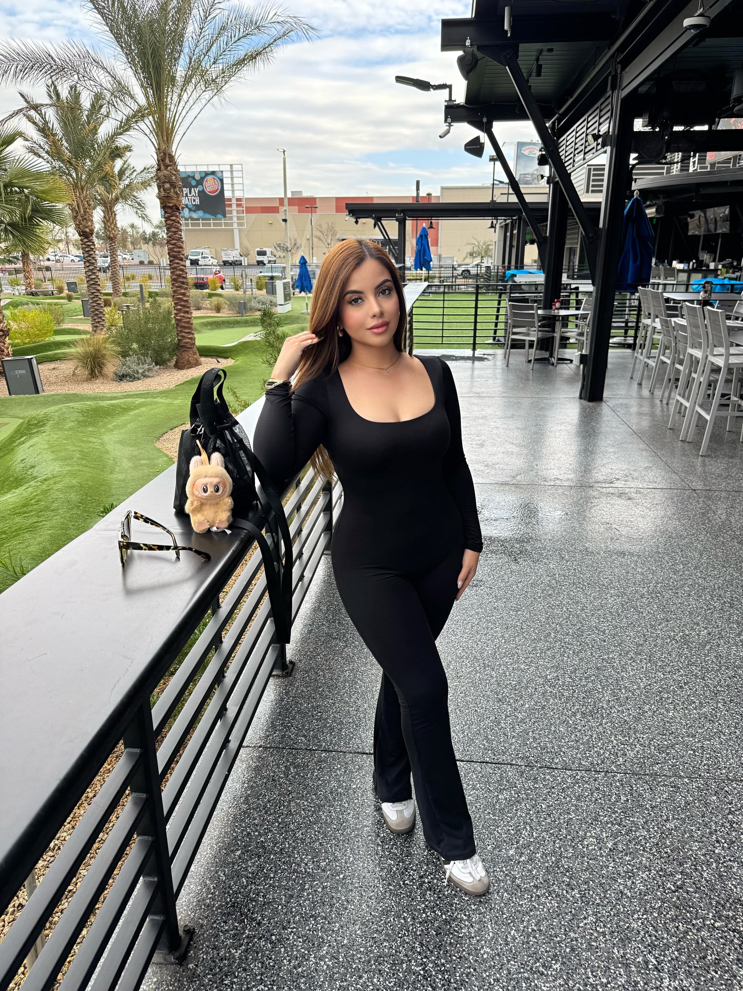 Black double layered jumpsuit