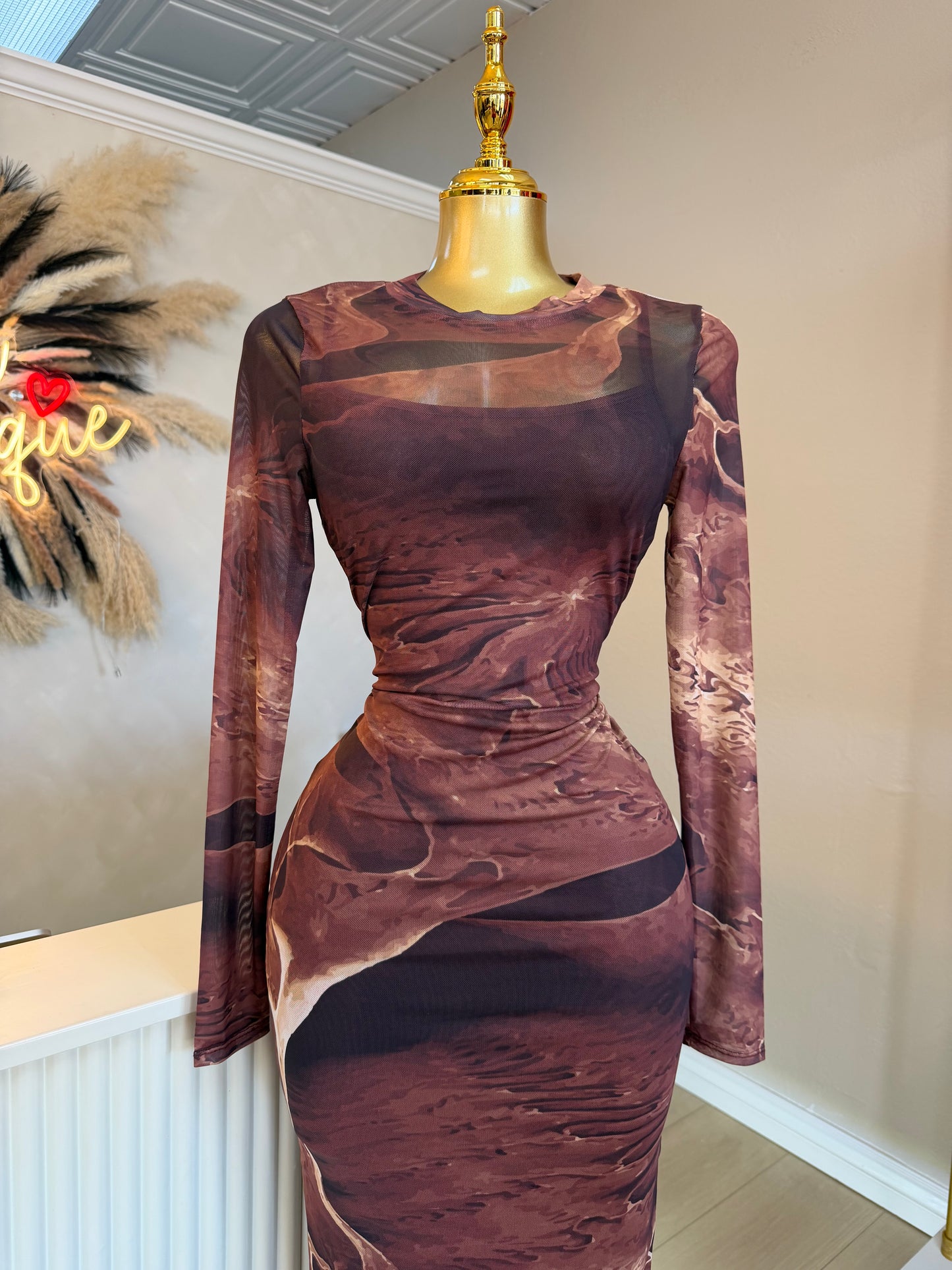 Earth tones midi dress