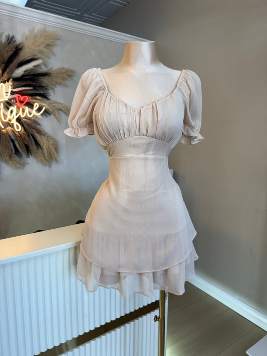 Beige flowy dress