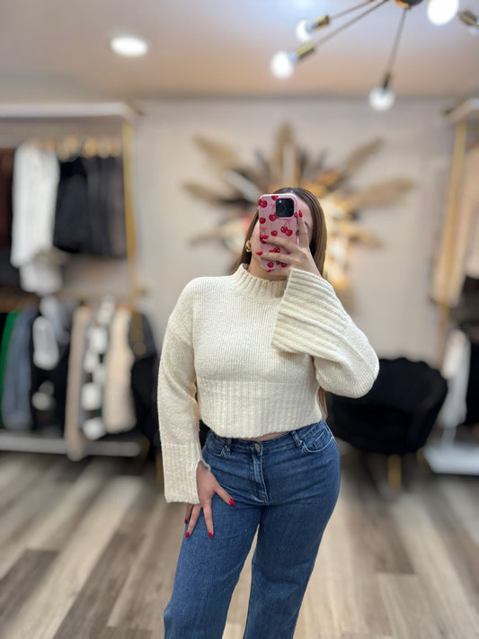 Cream knitted sweater