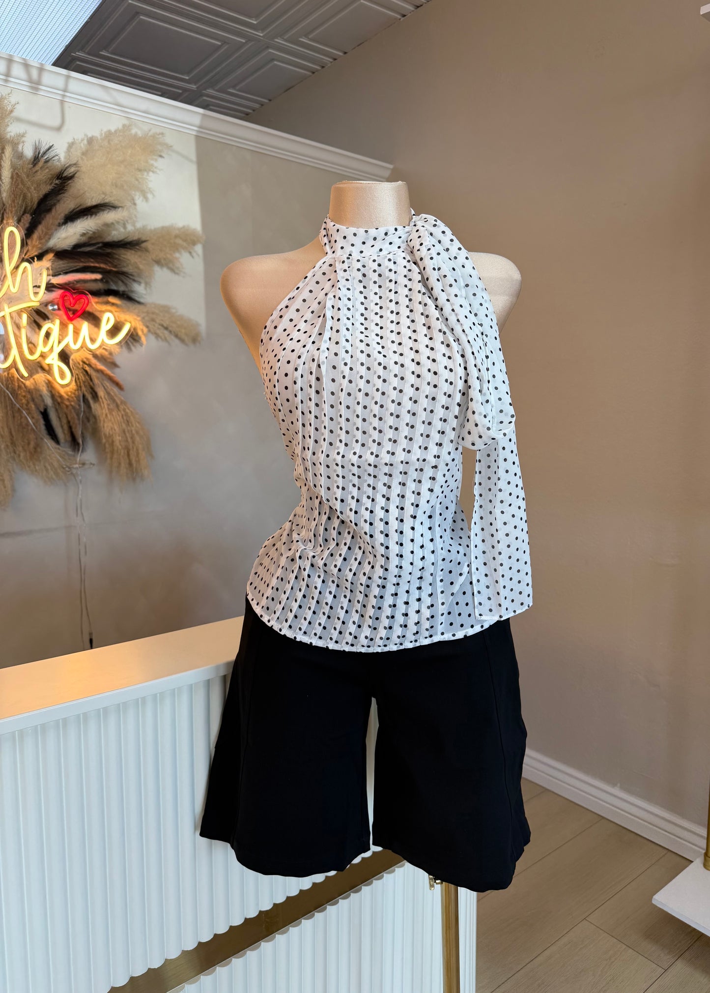 Polka dot halter top