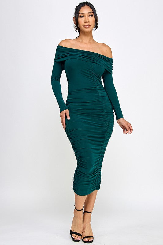 Festive midi dress (hunter green)