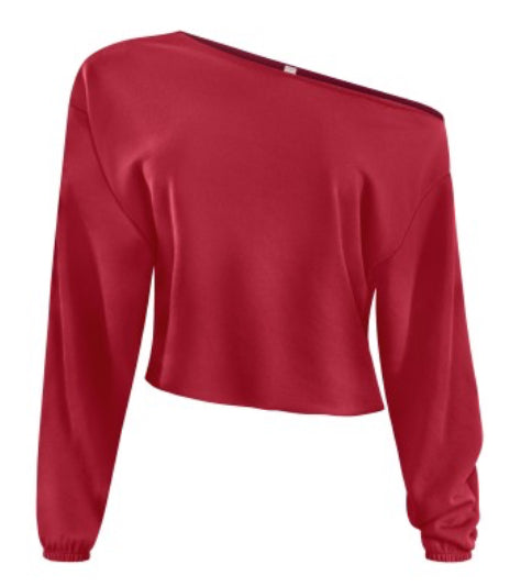 Red off shoulder sweater