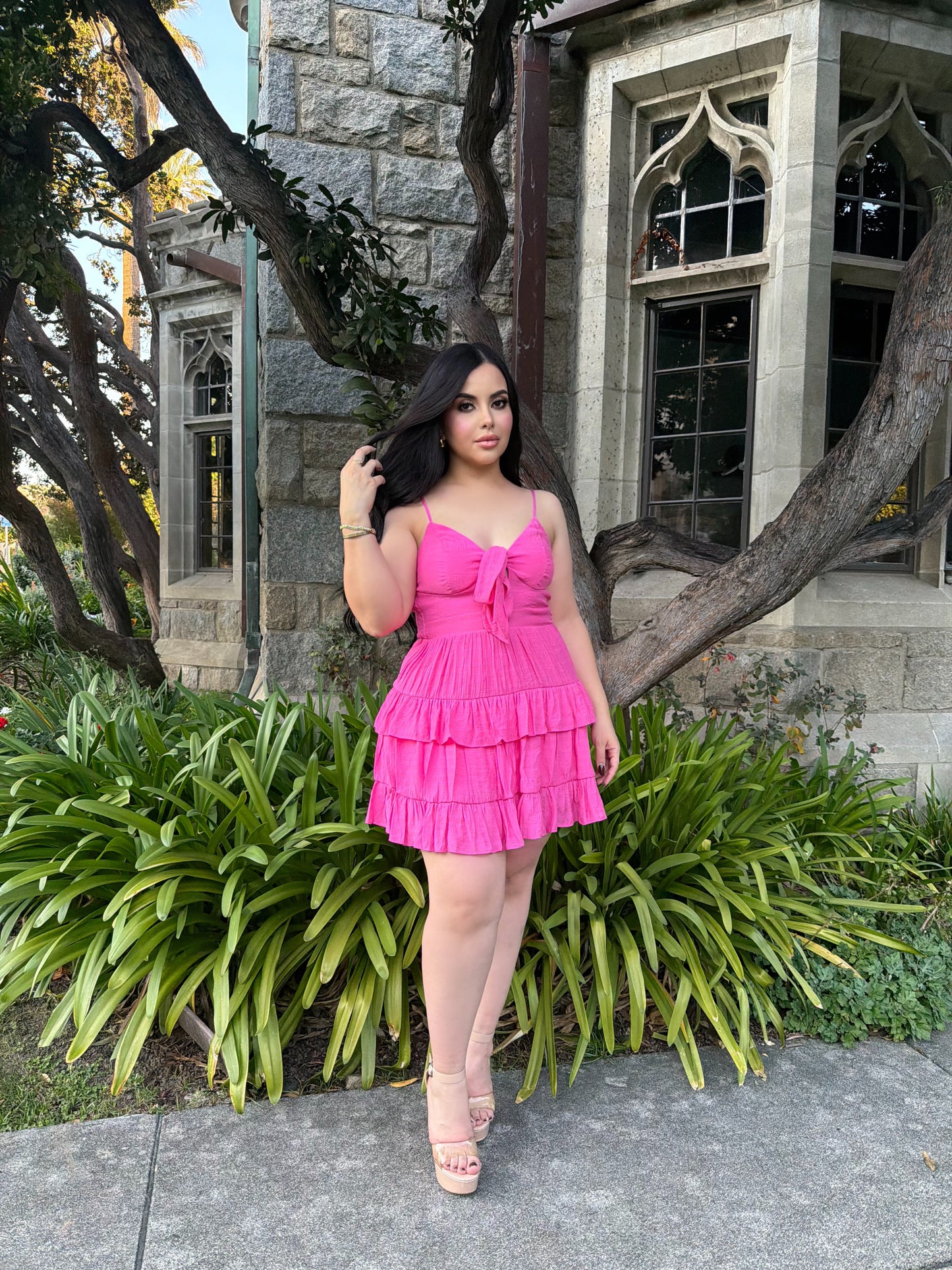 Pink ruffle dress