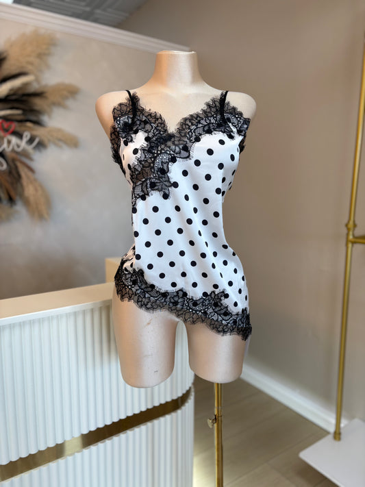 Polka dot lace top