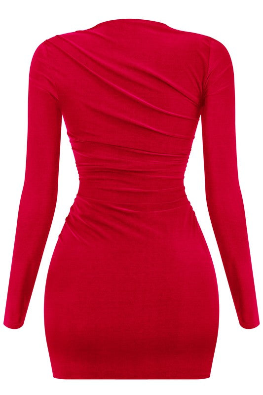 Cherry red cut out dress