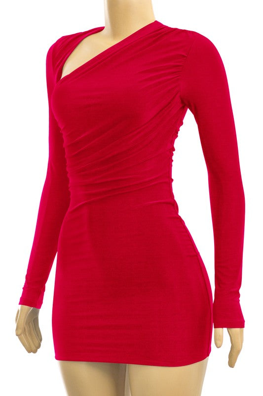 Cherry red cut out dress