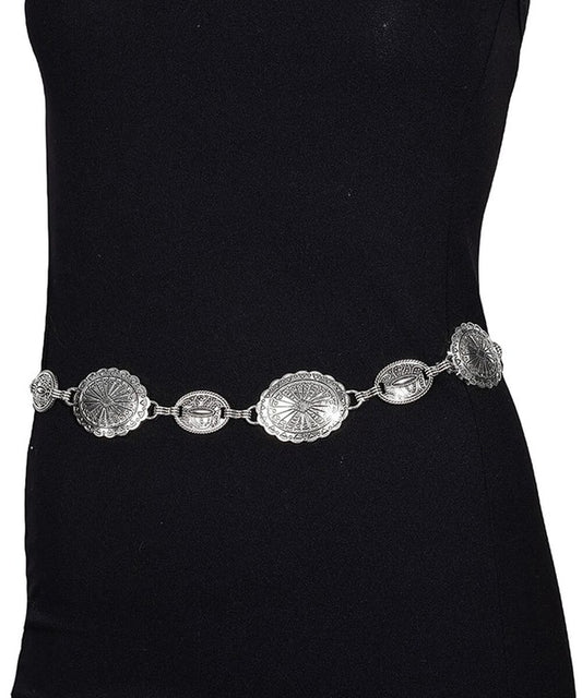 Silver western belt