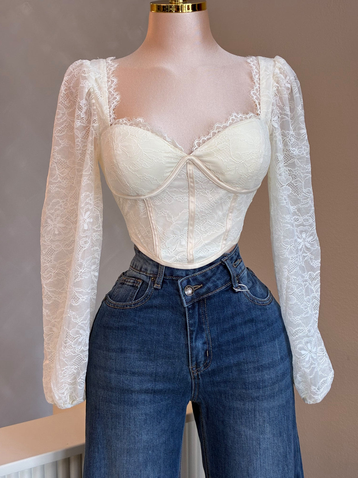 Cream lace top