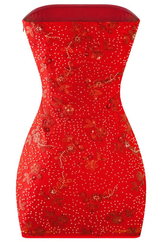 Red romance sequin dress