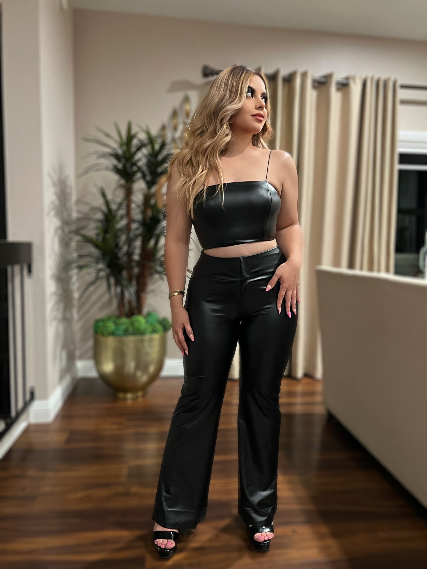 Leather legging pants